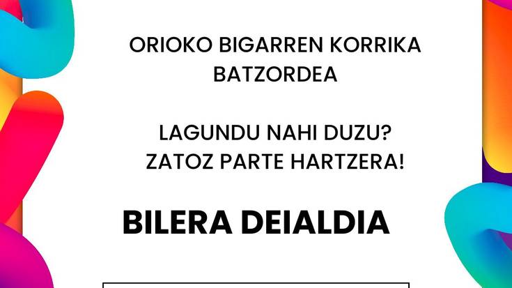 Bilera: Orioko Korrika Batzordearen bilera irekia