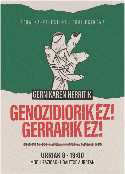 Elkarretaratzea: 'Genozidiorik ez! Gerrarik ez!'
