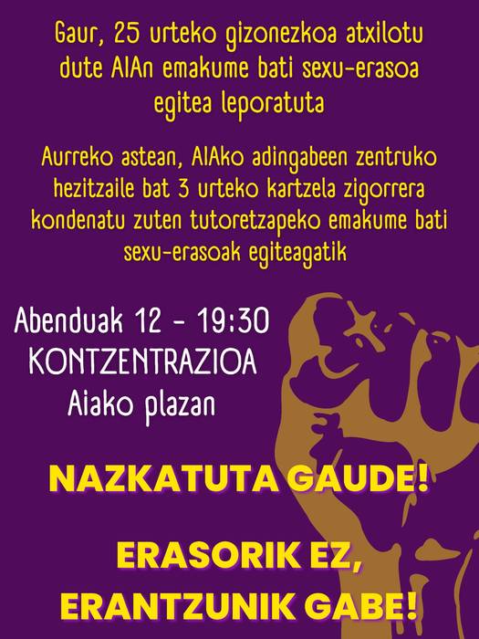 Elkarretaratzea: 'Nazkatuta gaude! Erasorik ez, erantzunik gabe!'