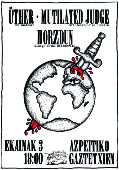 Üther, Mutilated Judge eta Horzdun musika taldeen kontzertuak izango dira igandean Gaztetxean