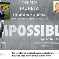 'De agua y arena' film laburraren emanaldia eta solasaldia