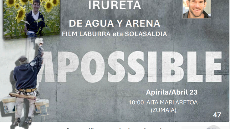 'De agua y arena' film laburraren emanaldia eta solasaldia