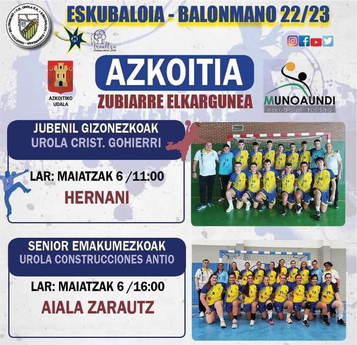 Urola eskubaloi taldearen partidak