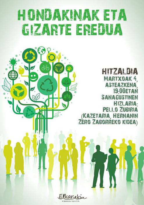 'Hondakinak eta gizarte eredua' solasaldia eskainiko du Pello Zubiriak Azpeitian