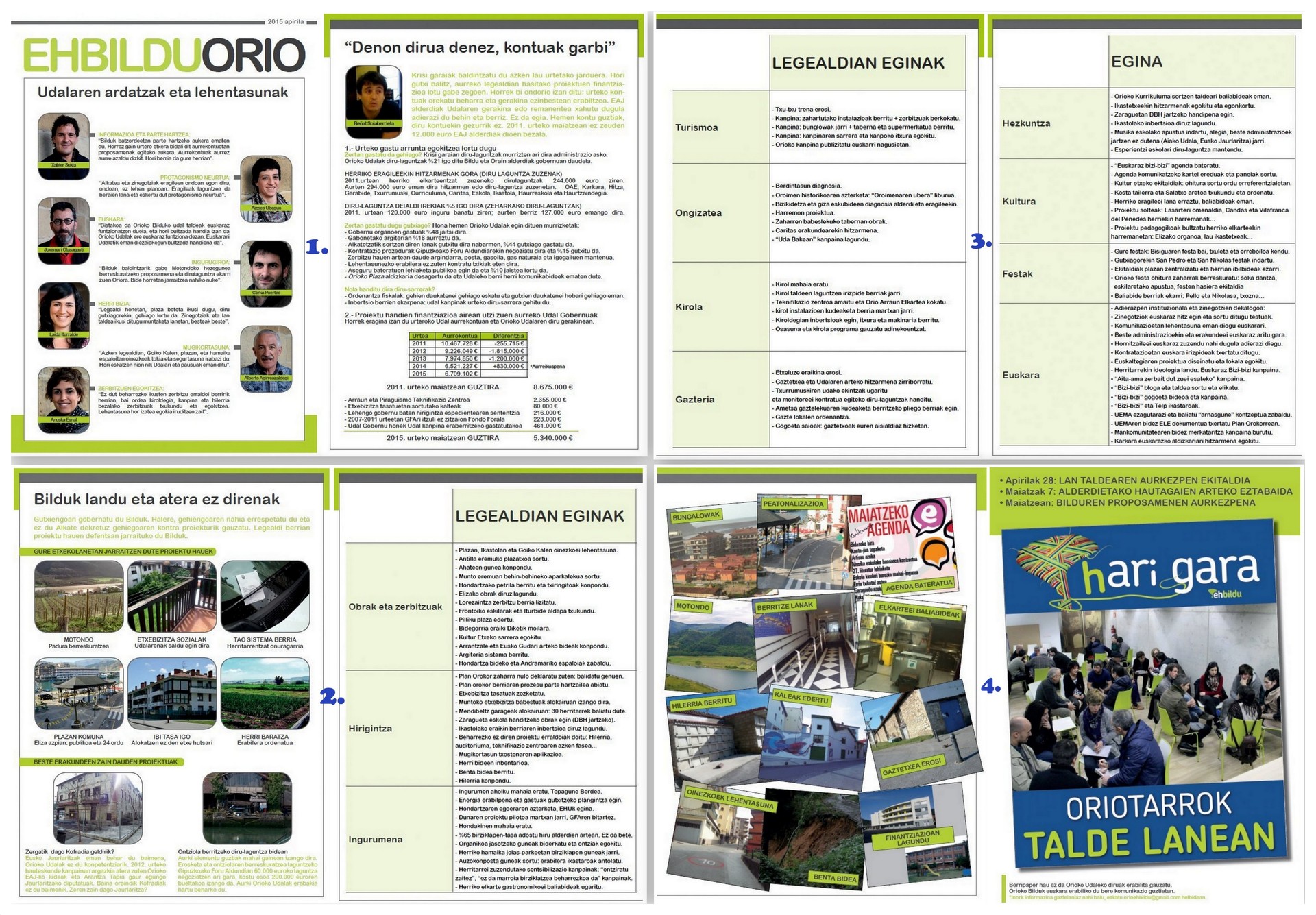 2011-2015 agintaldiaren laburpena, etxeetan jaso d