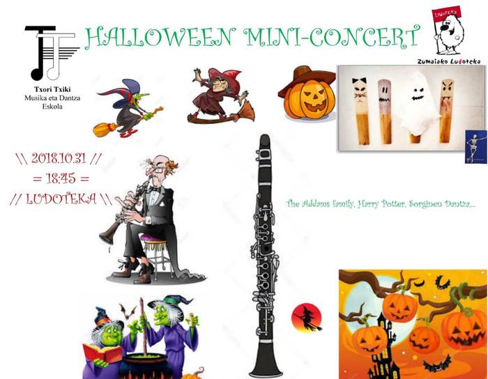 Halloweeneko kontzertua emango dute musika eskolako kideek ludotekan