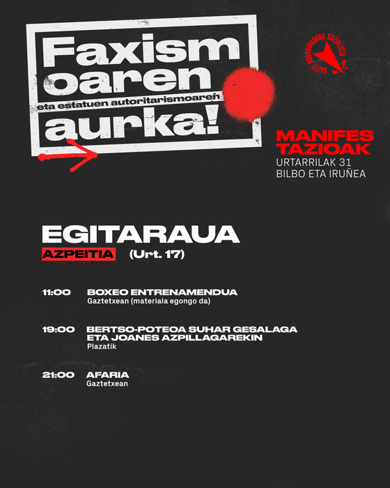 Faxismoaren eta estatuen autoritarismoaren aurkako egitaraua