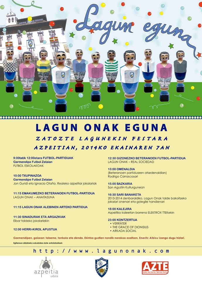 Lagun Onak Eguna izango da zapatuan
