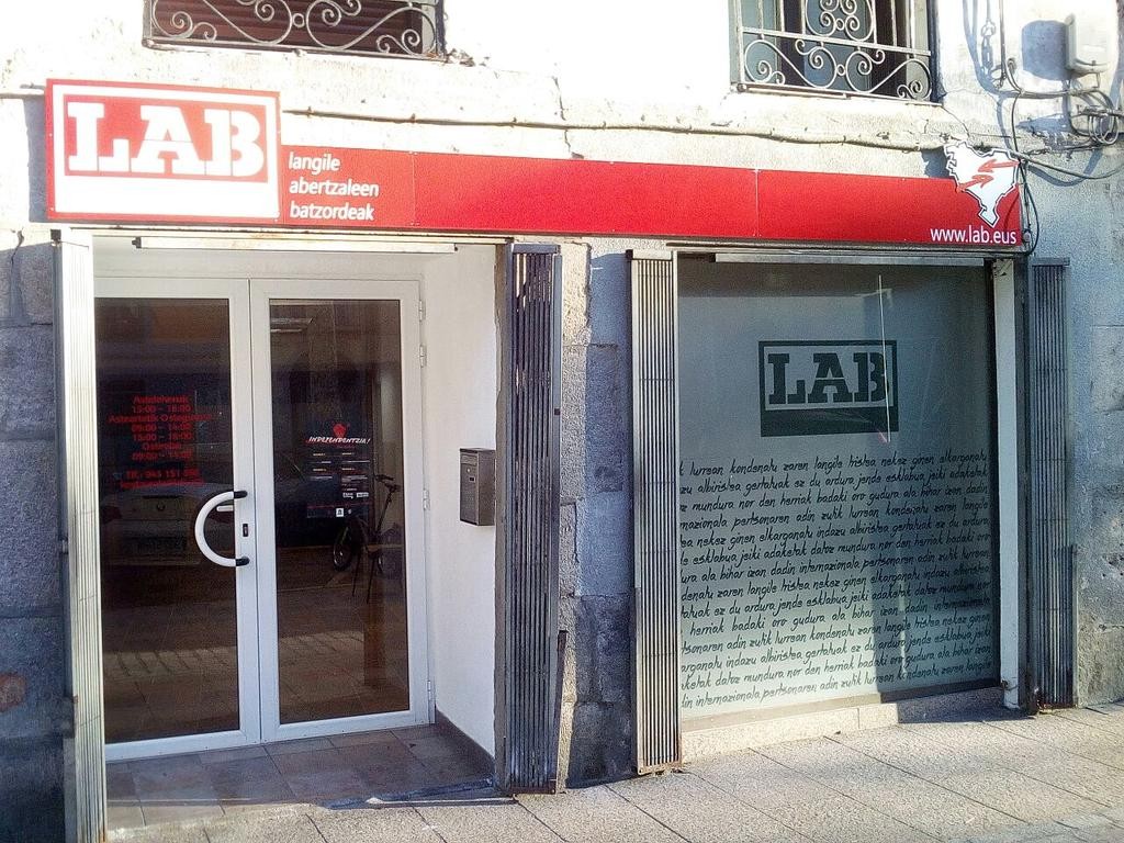 LAB sindikatuaren Azpeitiko bulegoa itxita izango da koronabirusaren krisiak iraun bitartean