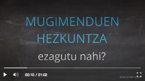 Mugimenduen hezkuntzari buruzko saioa eskainiko du Lore Zainak Zarautzen