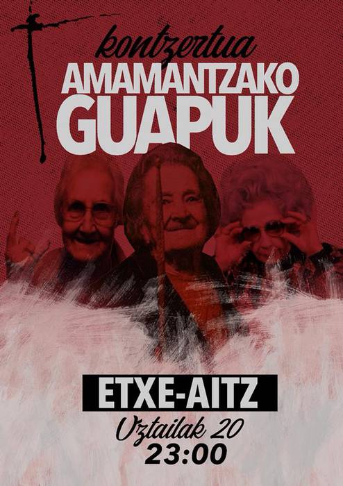 Amamantzako Guapuk taldeak kontzertua emango du Etxe Aitz tabernan