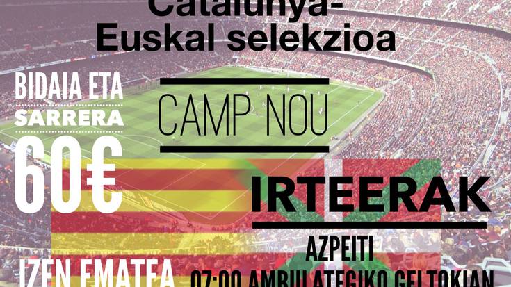 Euskal Selekzioa Bartzelonan ikustera joateko autobusa antolatu dute