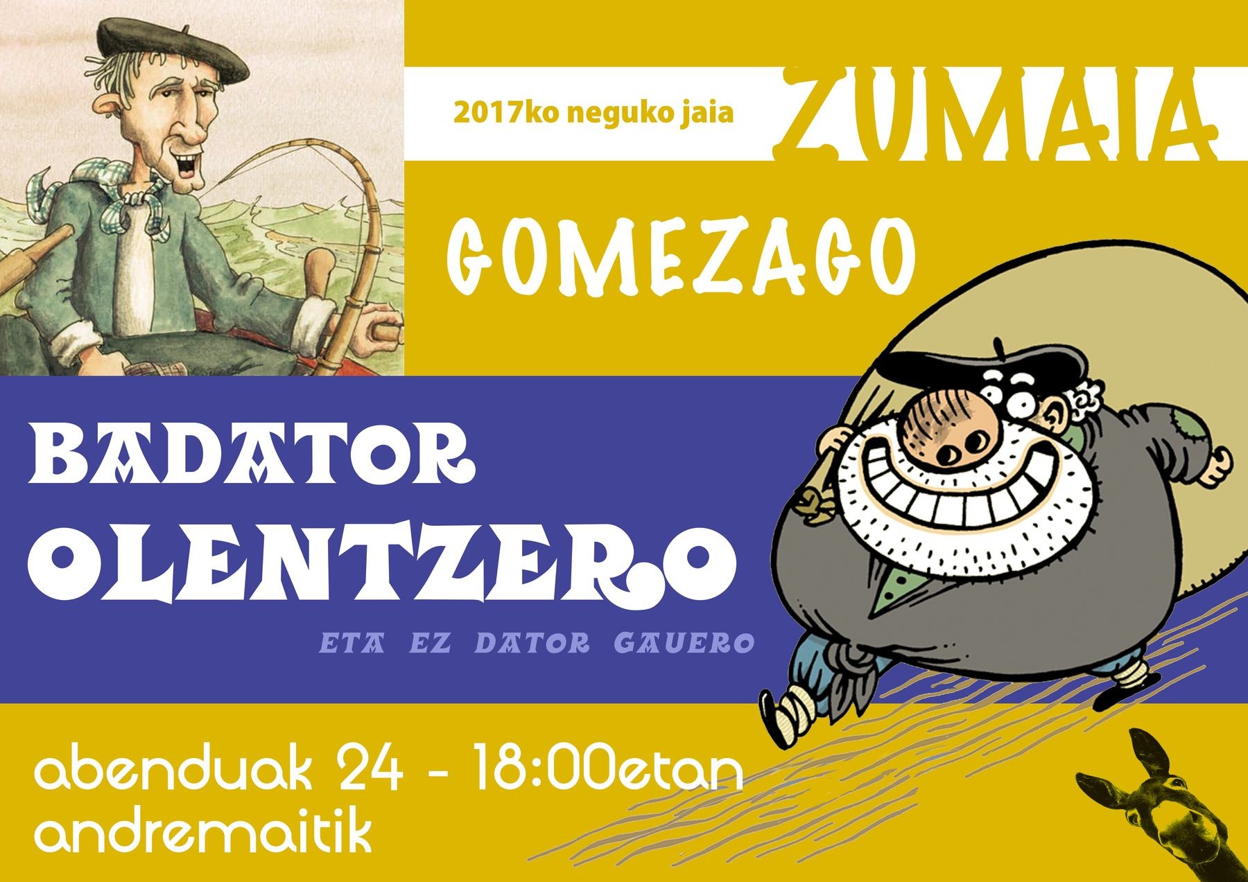 Olentzero eta Gomezago iritsiko dira Zumaiara igandean