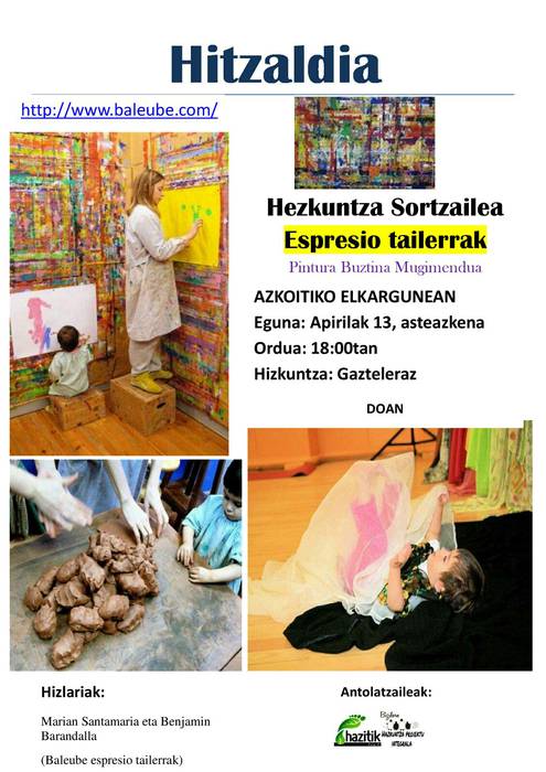 Pintura, buztina eta mugimendua lantzeko hitzaldia antolatu du Bizilorek