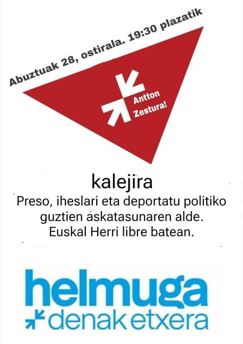 Preso, iheslari eta deportatuen aldeko Sare Kalejira