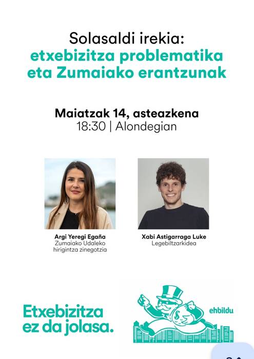 Solasaldia: 'Etxebizitza problematika eta Zumaiako erantzunak'