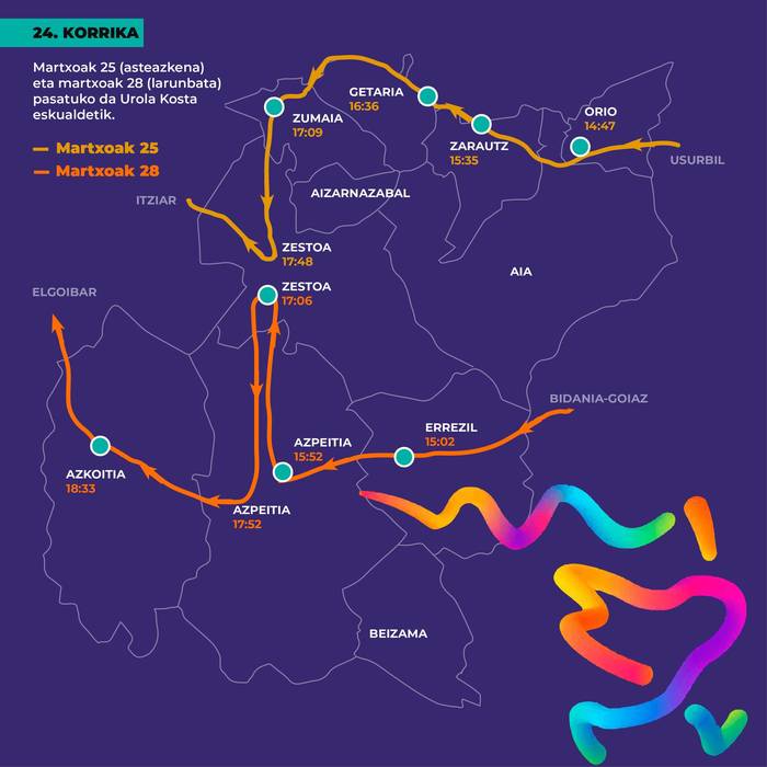 Martxoaren 25ean eta 28an igaroko da 24. Korrika Urola Kostatik