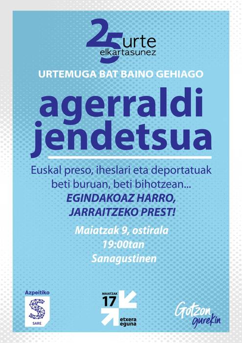 '25 urte elkartasunez' agerraldi jendetsua