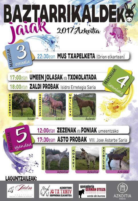 Baztarrikaldeko jaiak asteburuan