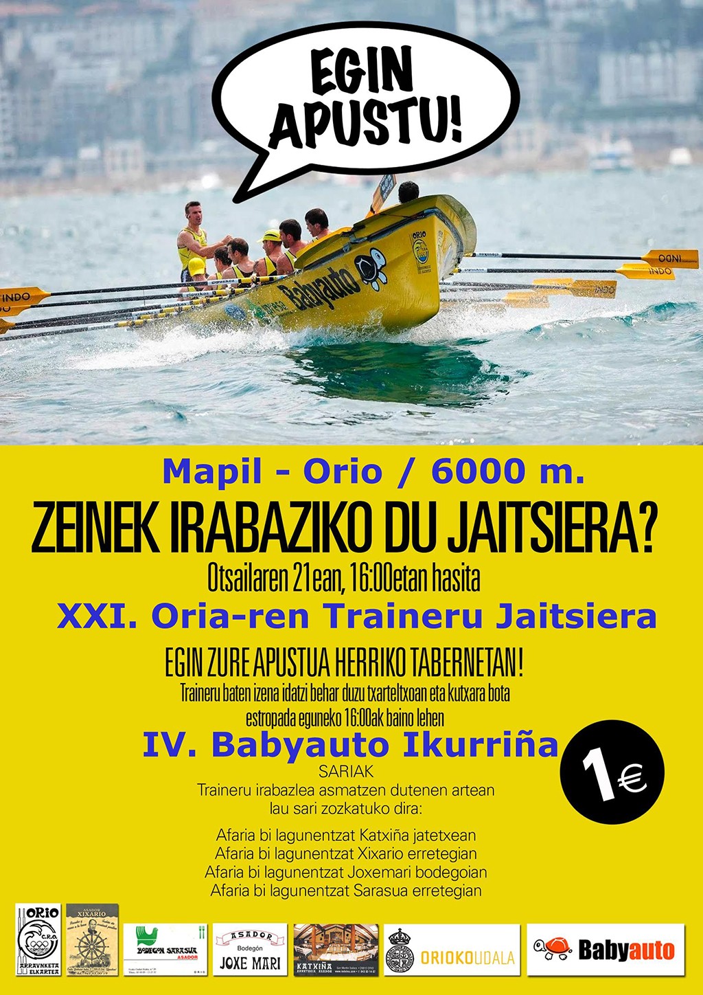Kartelak: Egin apustu! Otsailaren 21eko traineru-j