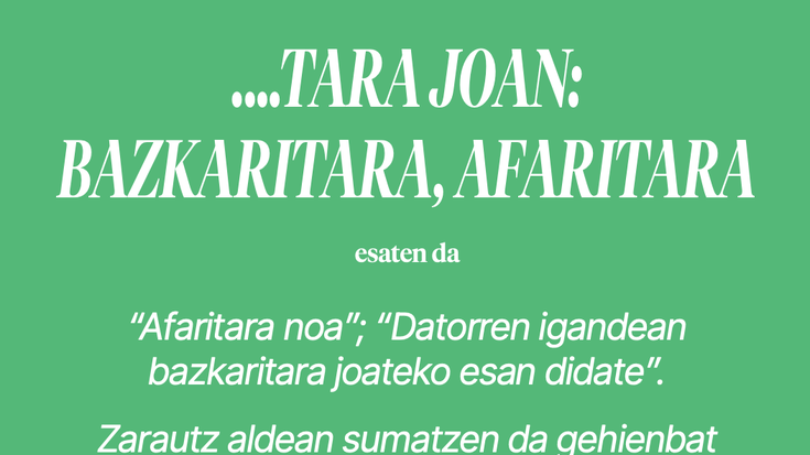 ... tara joan: bazkaritara, afaritara