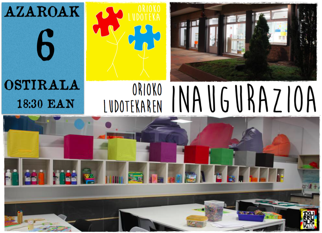 Azaroak 6, ostirala, 18:30ean Ludotekaren inaugura