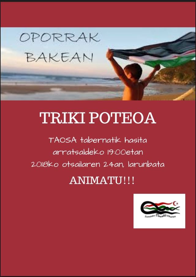 Darahlik triki poteoa egingo du bihar, Oporrak bakean ekimenari hasiera emateko