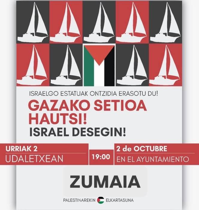 Palestinarekin Elkartasunak deitutako elkarretaratzea