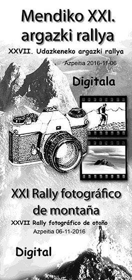 Azaroaren 6an egingo dute Mendiko XXI. eta Udazkeneko XXVII. argazki rallya Azpeitian