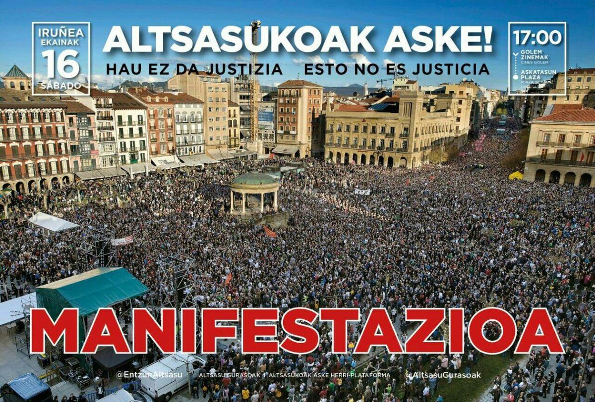 Altsasukoen askatasuna eskatzeko manifestaziora joateko autobus bat bete da Zumaian. Goazen bigarrenaren bila!