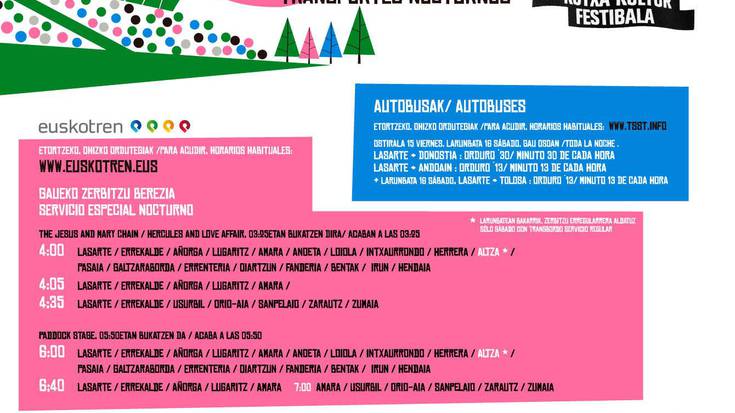 Tren zerbitzu berezia izango da Donostia Kutxa Kultur Festibaletik itzultzeko