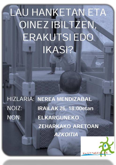 Haur txikien gurasoentzako hitzaldia izango da astelehenean Azkoitian