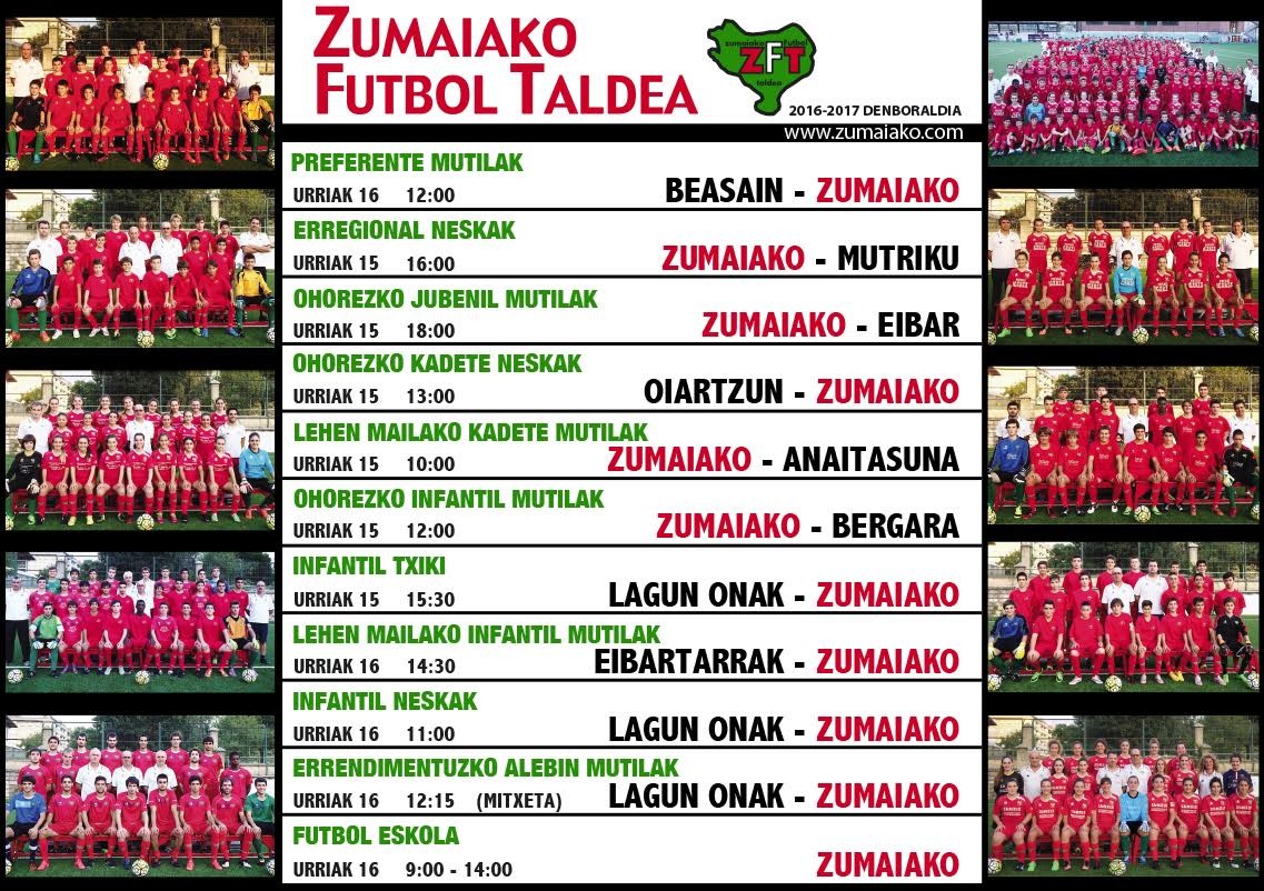 Astebukaerako Zumaiko Futbol Taldearen partiduak