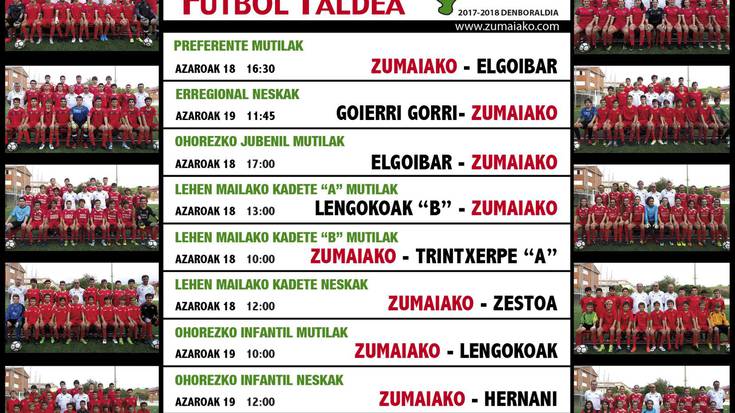 ​Astebukaerako Zumaiako Futbol Taldearen partiduak  