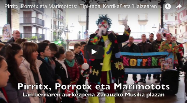 Bideoa: Pirritx, Porrotx eta Marimototsen lan berriaren aurkezpena Zarautz