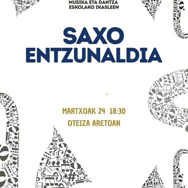 Emanaldia: Bizkargi musika eskolako ikasleen saxofoi entzunaldia