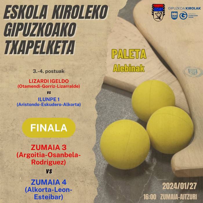 Eskola kiroleko Gipuzkoako txapelketako finala