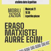 Elkarretaratzea: 'Eraso matxistei aurre egin!', Itaiak deituta