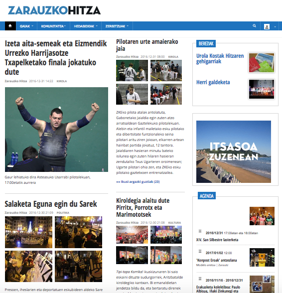2016ko albiste irakurrienak Zarauzkohitza.eus atarian