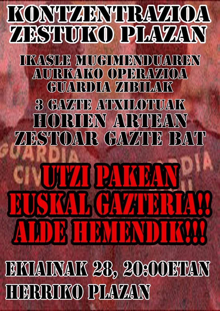 Guardia Zibilak alde egin behar du, bakean eta bizikidetzan aurrera egiteko izateko