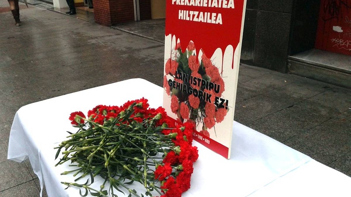 Lan heriotza salatzeko mobilizazioak deitu dituzte sindikatuek astelehenerako