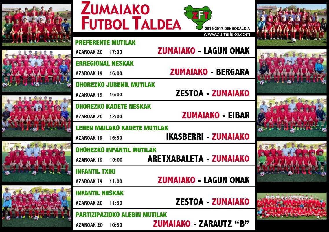 ​Astebukaerako Zumaiako Futbol Taldearen partiduak  