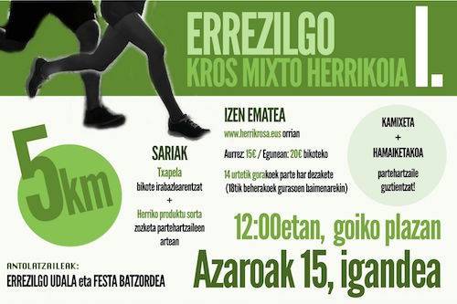 Errezilgo I. Kros misto herrikoia jokatuko dute azaroaren 15ean