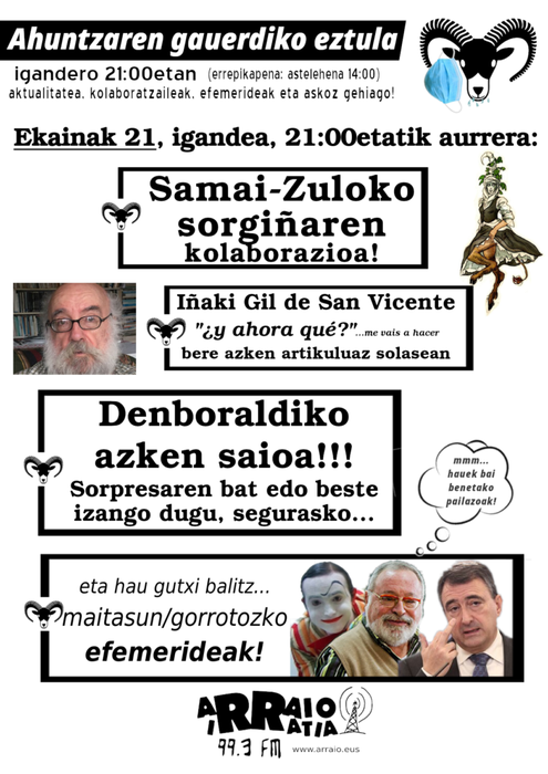 Gaur amaituko du denboraldia 'Ahuntzaren gauerdiko eztula' irratsaioak