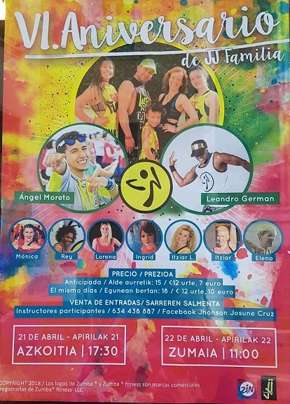 Zumba saioa izango da igandean Zumaian