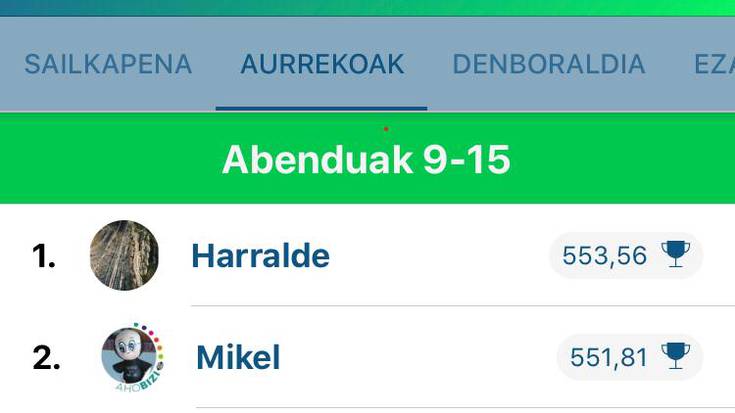 Harralde garaile Egunean Behin jokoko Baleikeren taldean