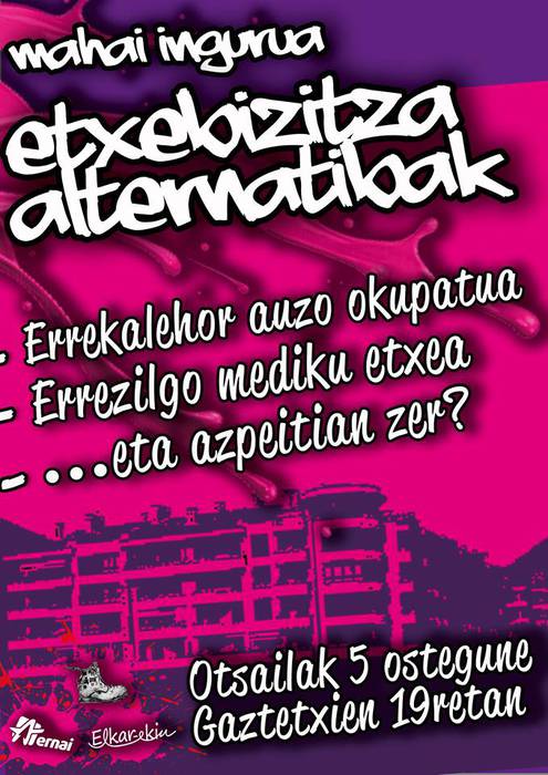 Mahai-ingurua: 'Etxebizitza alternatibak'
