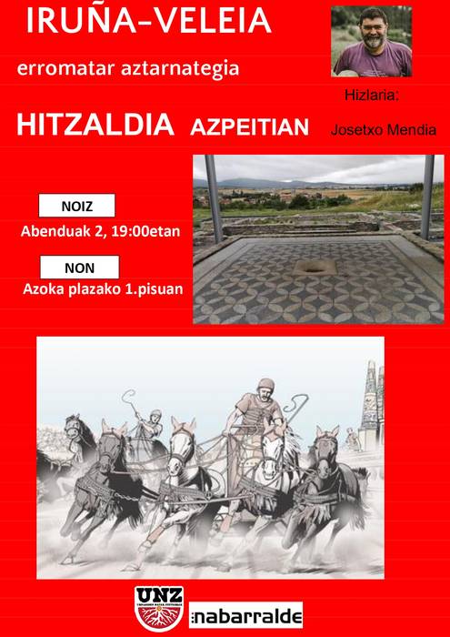 Hitzaldia: 'Iruña-Veleia, erromatar aztarnategia'