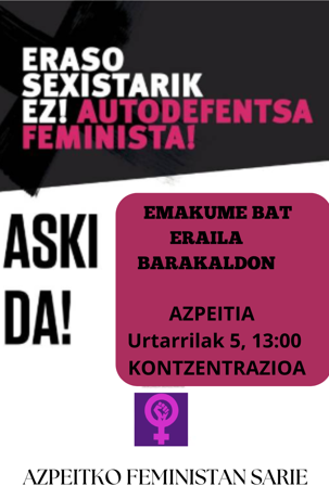 Barakaldoko erailketa matxista eta herriko bi erasoak salatzeko, elkarretaratzea