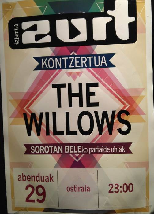 The Willows taldearen kontzertua Zurt tabernan